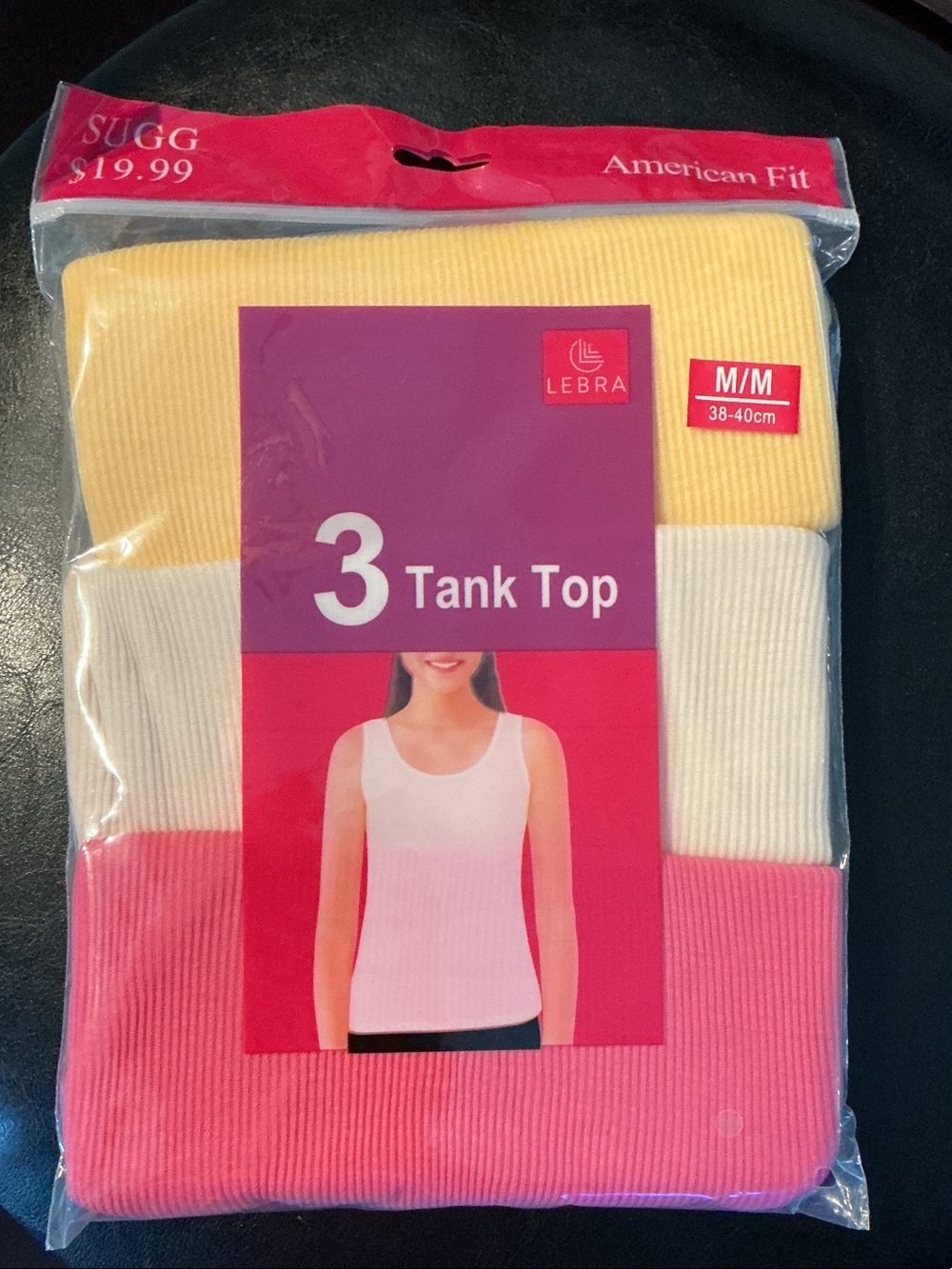 Women's 3-Pack Ribbed Tank Tops — Yellow, Cream & Pink
